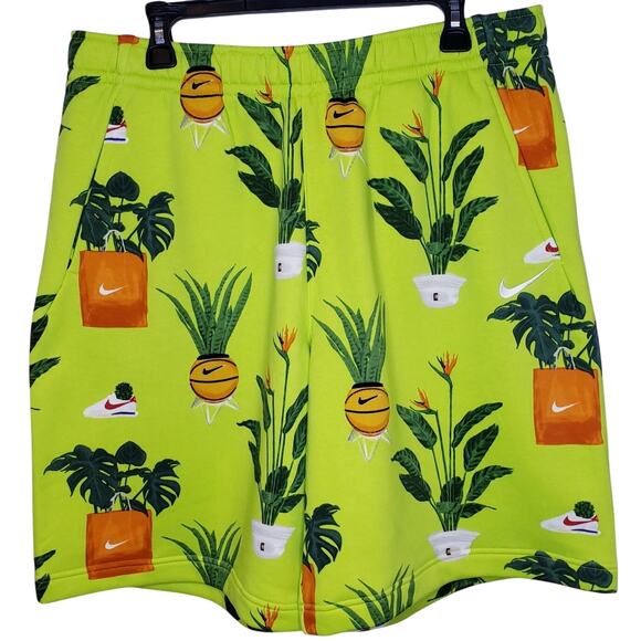 NIKE Court Cortez Plant Graphic Print Shorts DV9613-321 Men's Size XL in EUC - Picture 1 of 10